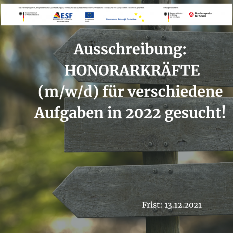 Ausschreibung: Honorarkräfte (m/w/d) für das Projekt „Mentoring für Gesundheitsberufe“