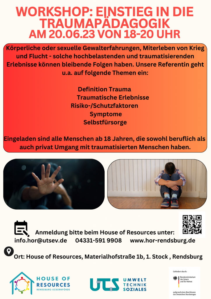 HoR bildet: kostenloser Workshop „Einstieg in die Traumapädagogik“, 20.06.2023