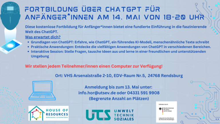 HoR bildet: Fortbildung über ChatGPT für Anfänger*innen am 14.05.24