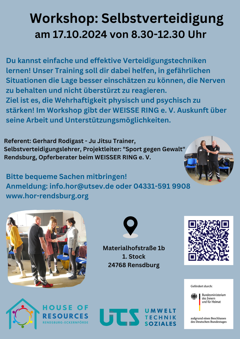 HoR bildet: Workshop „Selbstverteidigung“, am 17.10.24